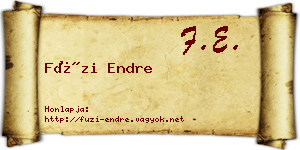 Füzi Endre névjegykártya